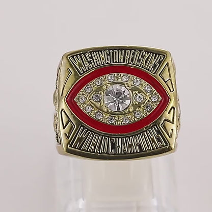 Gempoetry | 17th NFL 1982-1983 Washington Redskins Champion Washington Commander Ring Alloy Diamond Men's Ring