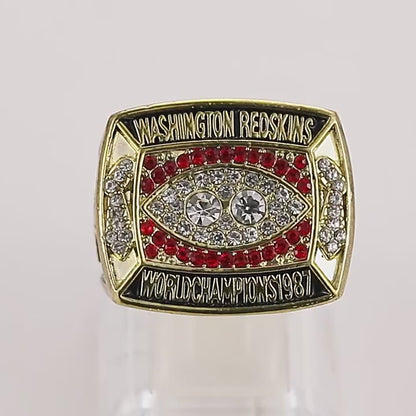 Gempoetry | 22nd NFL 1987-1988 Washington Redskins Championship Ring Washington Commander Alloy Diamond Men's Ring